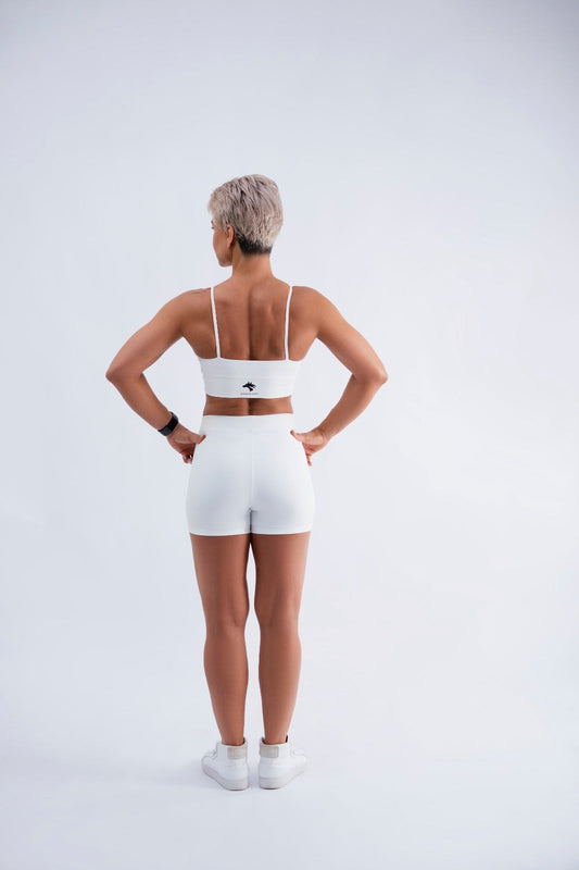 Athletic Core Sports Crop Bra - White
