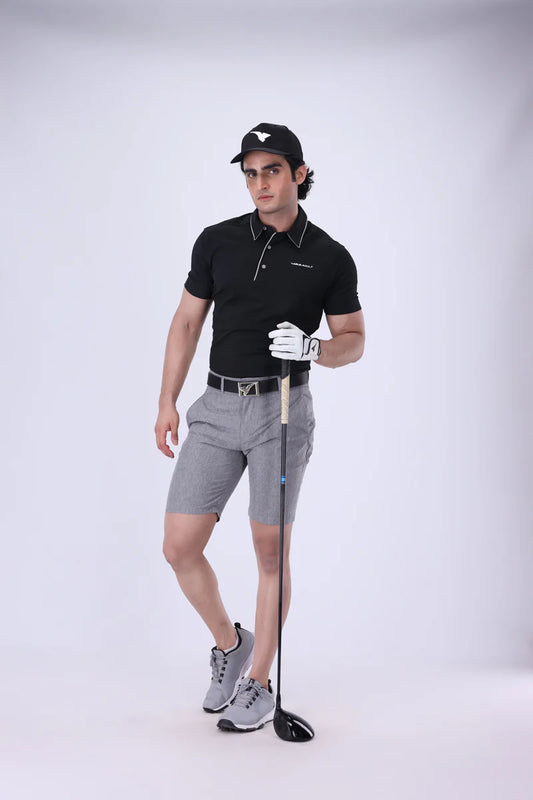 AGUILA NECTAR COAL BLACK C STRIPE GOLF POLO