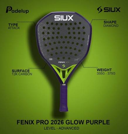 SIUX FENIX PRO 2026 GLOW PURPLE Padel Racket