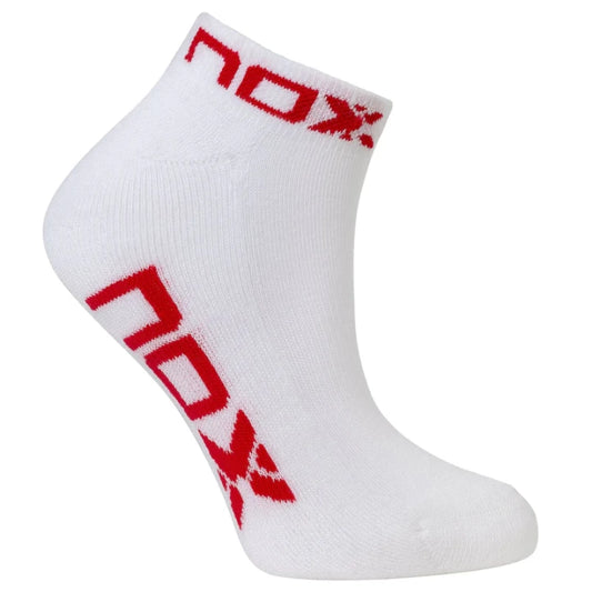 NOX BAG WOMEN'S ANKLE SOCKS WHITE WITH RED LOGO
