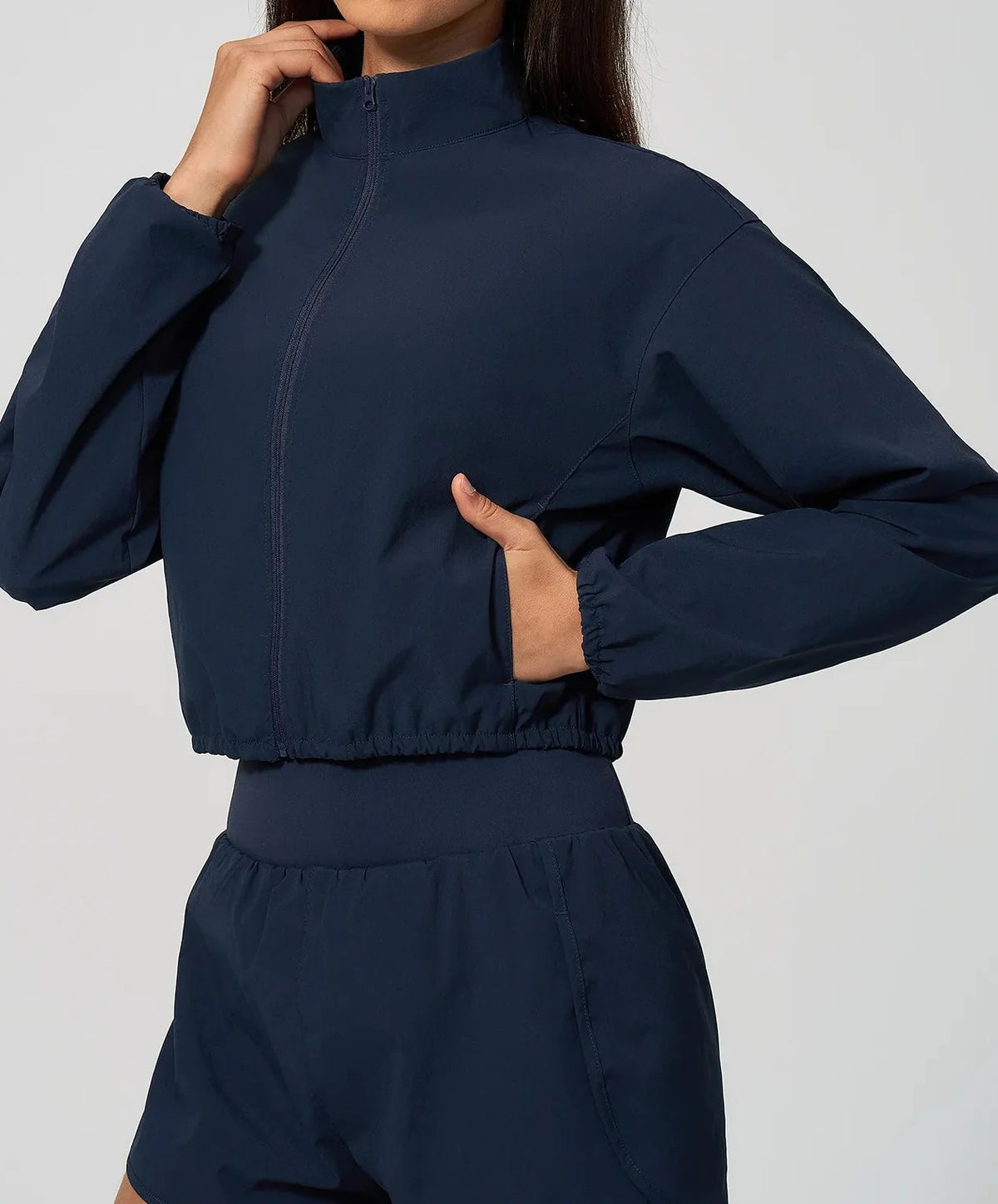Boop Aeris Cropped Jacket in navy