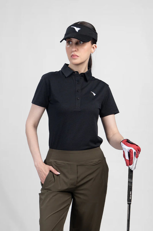 AGUILA REY SWING BLACK GOLF POLO SHIRT