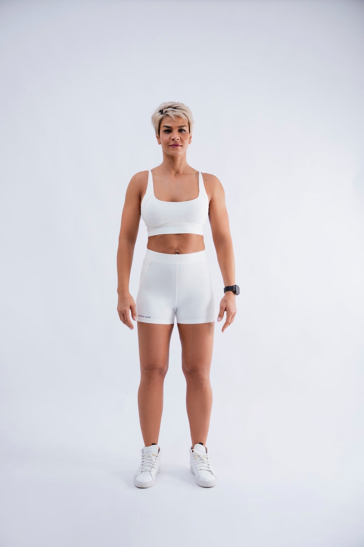 Athletic Core Sports Crop Bra - White