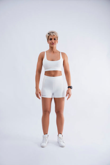 Athletic Core Sports Crop Bra - White