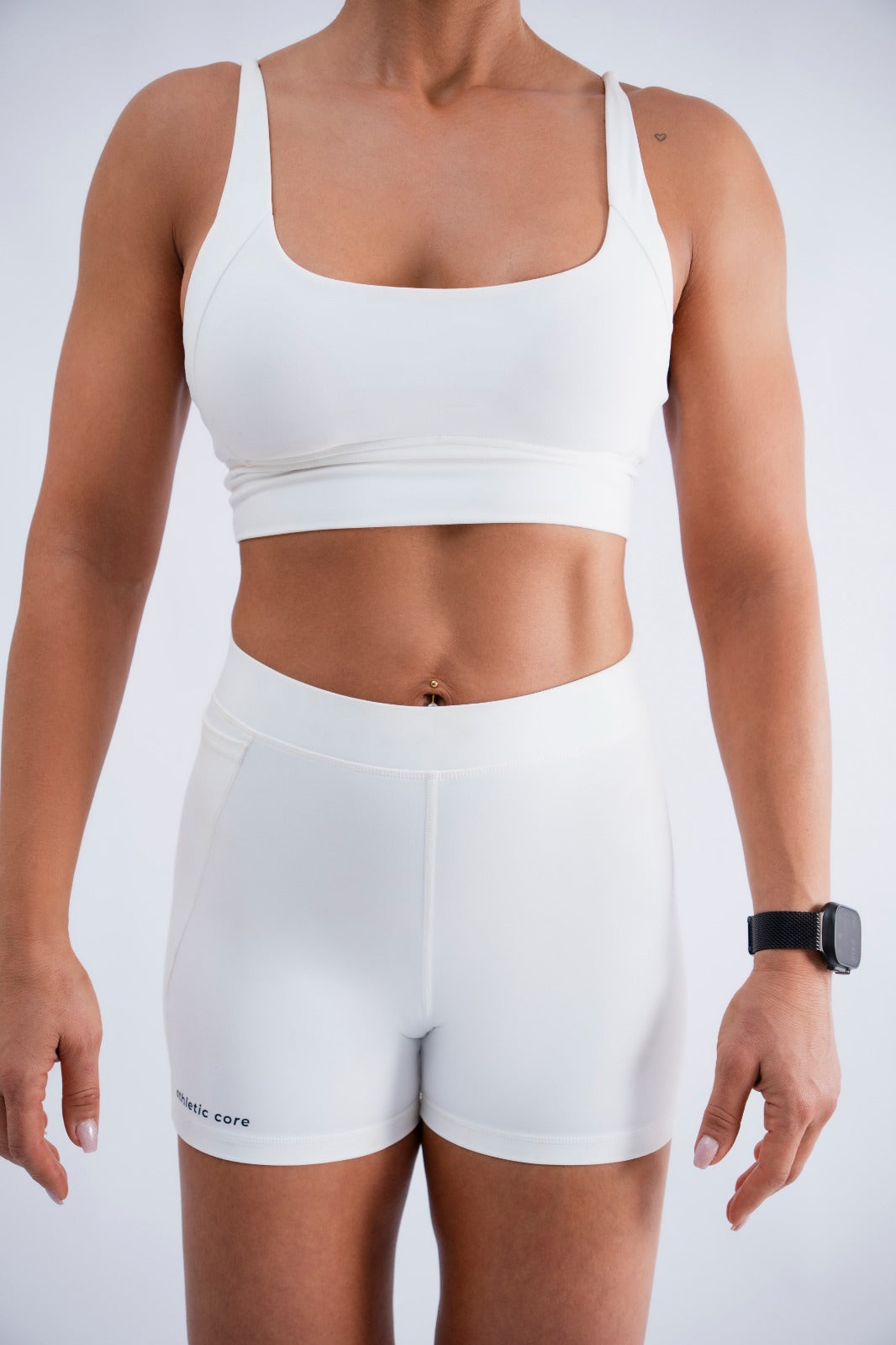 Athletic Core Sports Crop Bra - White