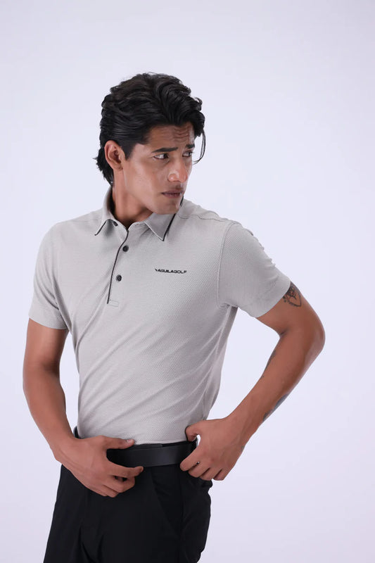 AGUILA NECTAR ASH GREY C STRIPE GOLF POLO