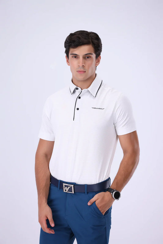 AGUILA NECTAR PEARL C STRIPE GOLF POLO