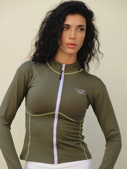 LFA Olive Contrast Jacket Top