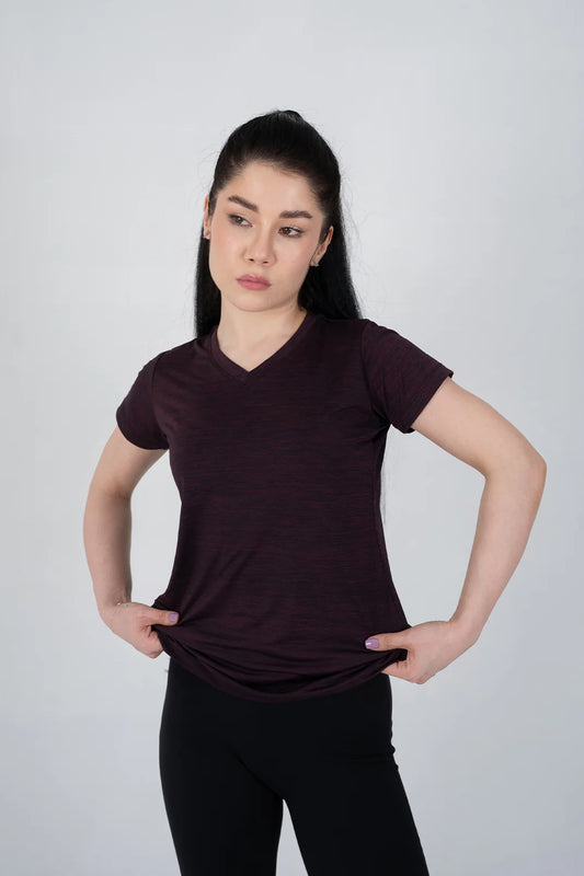 AGUILA POWER FEMME BURGUNDY MELANGE T-SHIRT