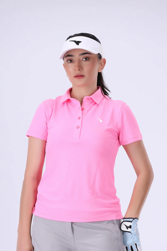 AGUILA REY SWING LEMONADE PINK GOLF POLO SHIRT