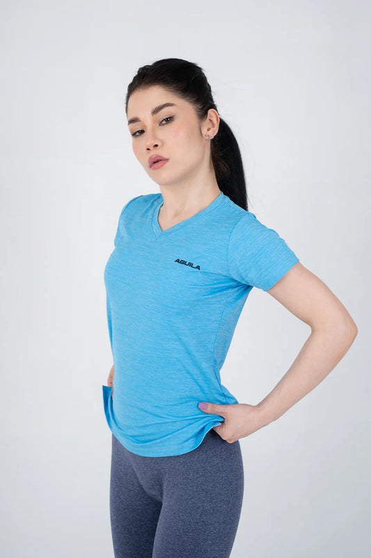 AGUILA Power Femme Sky Melange Ladies V-Neck TShirt