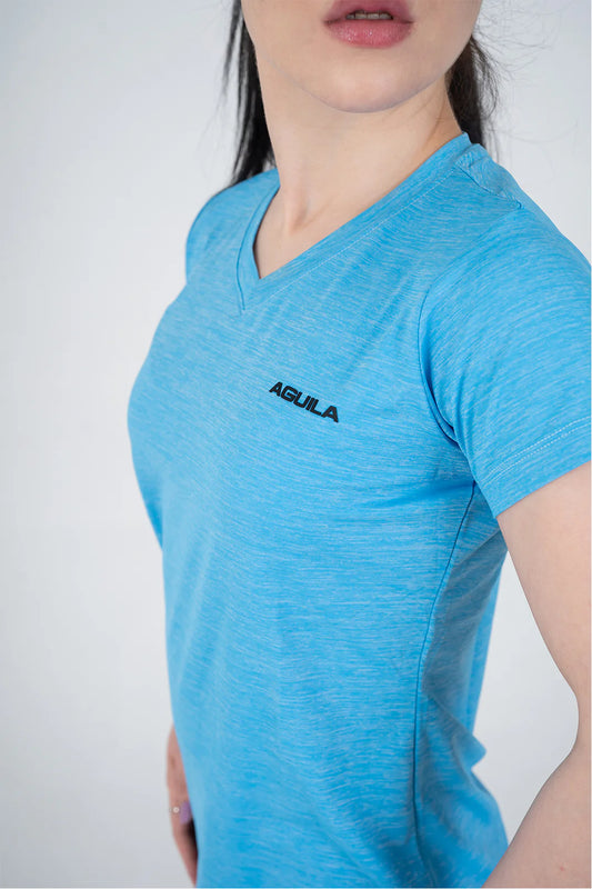 AGUILA Power Femme Sky Melange Ladies V-Neck TShirt