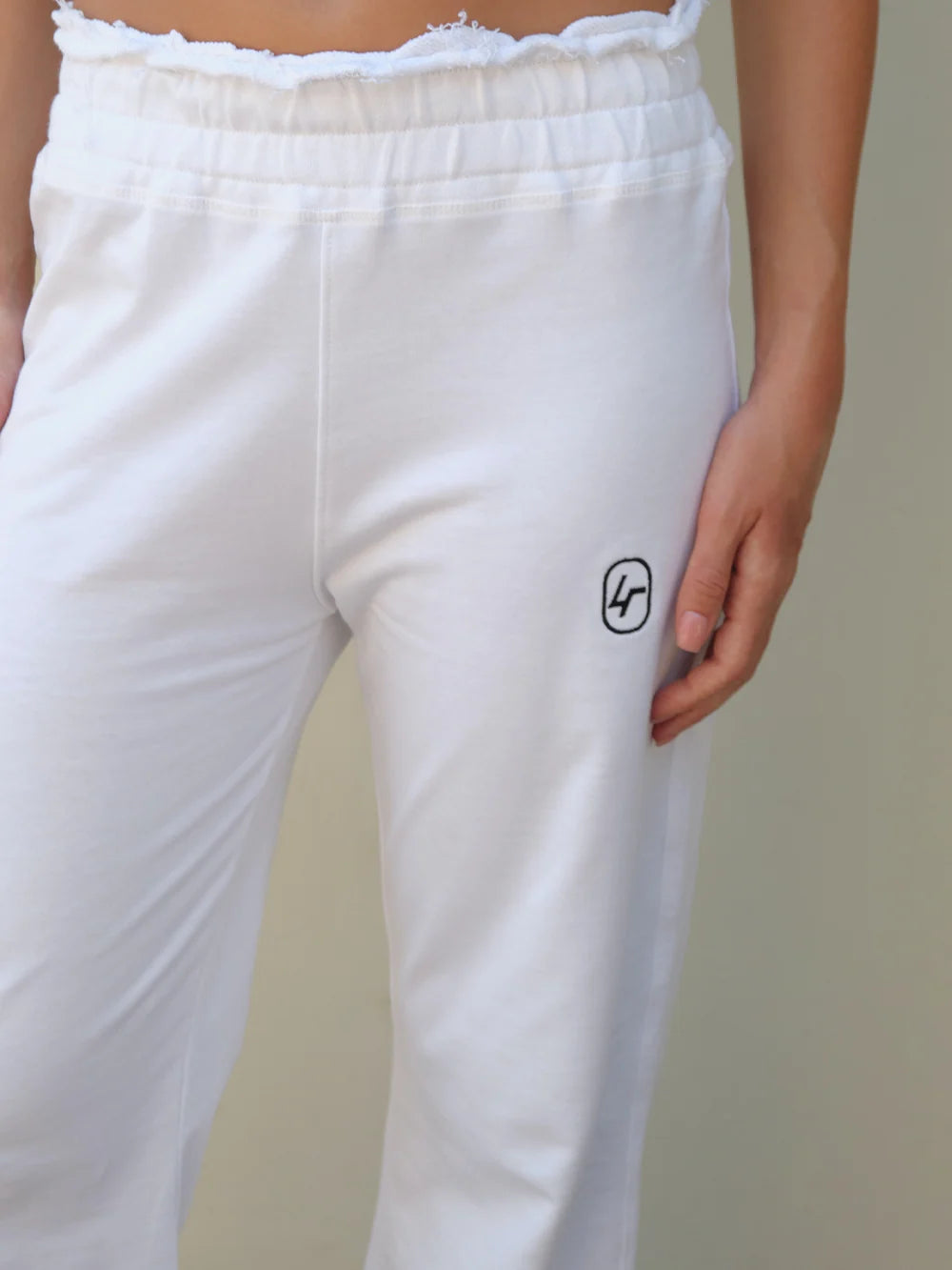 LFA White Terry Signature Logo Wide Leg Pants