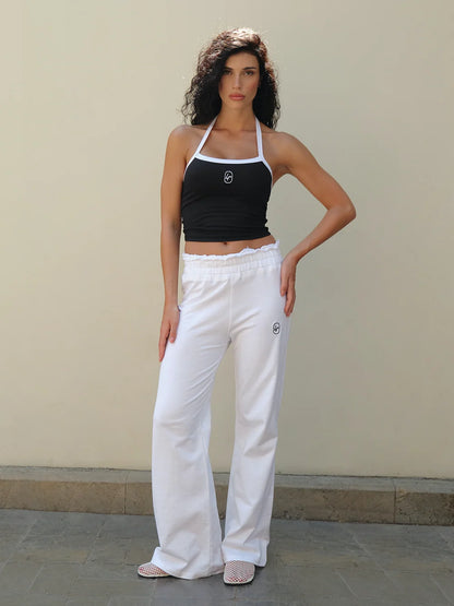 LFA White Terry Signature Logo Wide Leg Pants