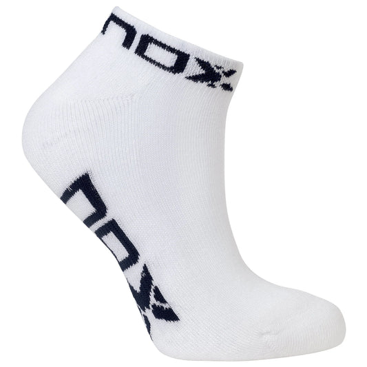 NOX BAG WOMEN'S ANKLE SOCKS WHITE WITH NAVY BLUE LOGO