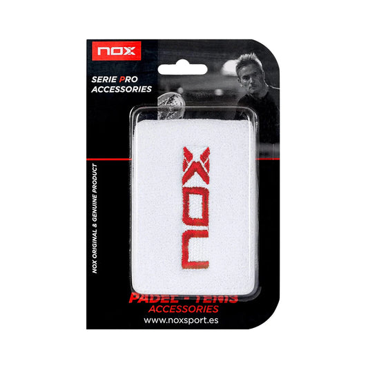 NOX BLISTER WRISTBAND WHITE (LOGO IN RED)