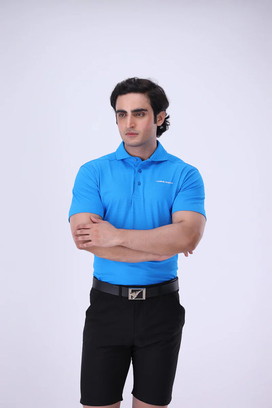 AGUILA NECTAR TURQUOISE BLUE GOLF POLO